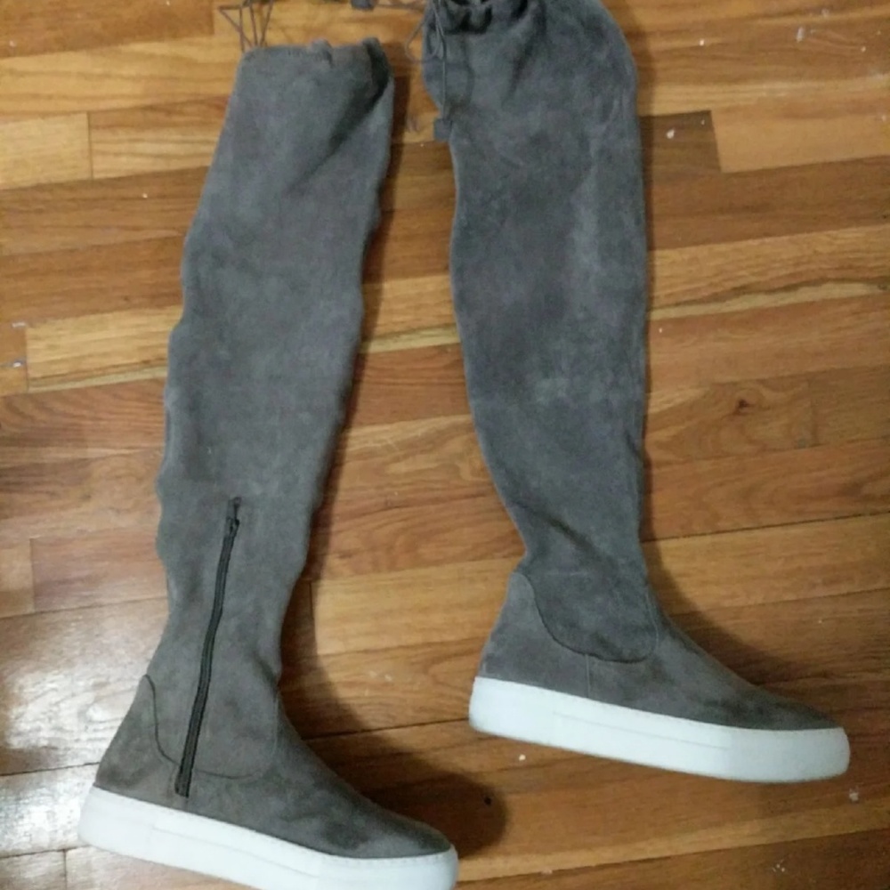 J/Slides over the knee suede boots